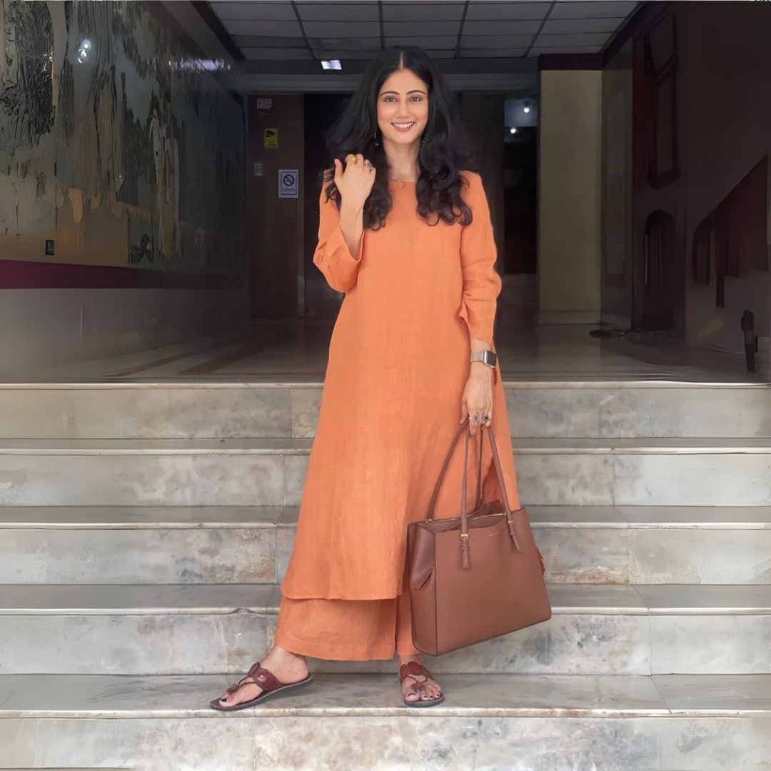 Elegant Everyday Orange Kurta Set