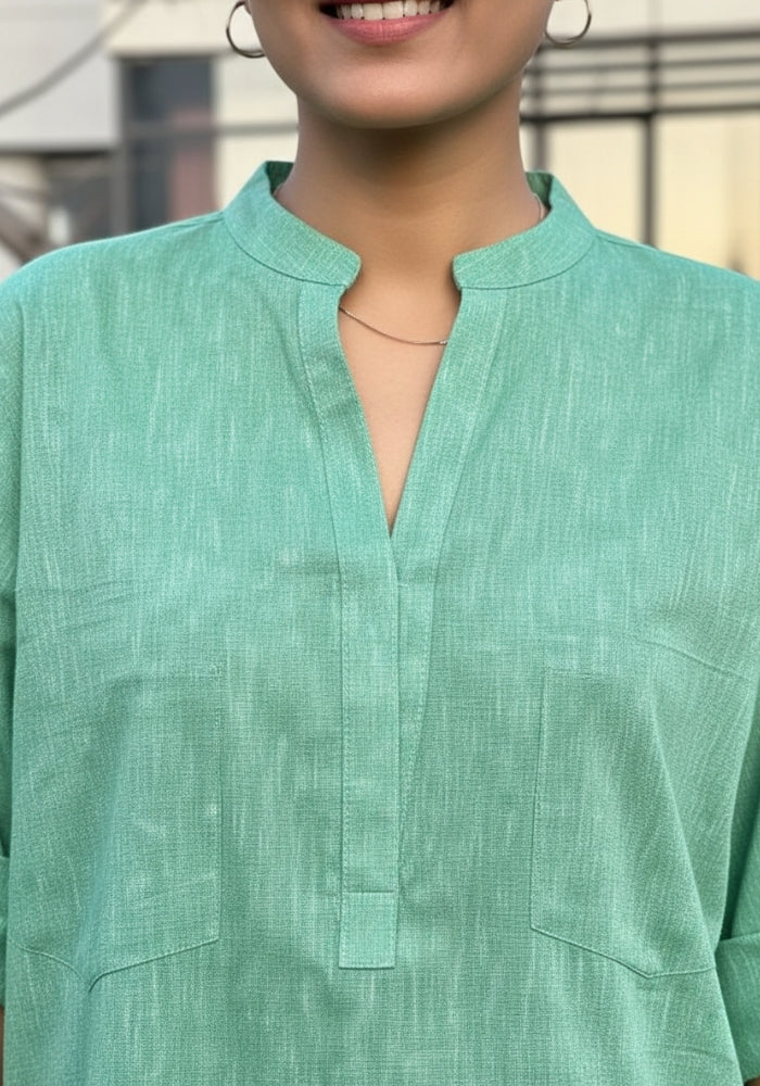 Aathado mint green casual co-ord set for women