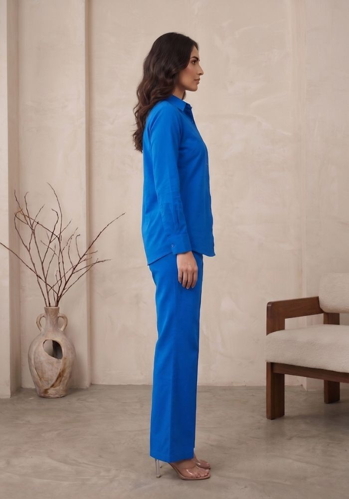Premium Blue Cotton Co-Ord Set for Women