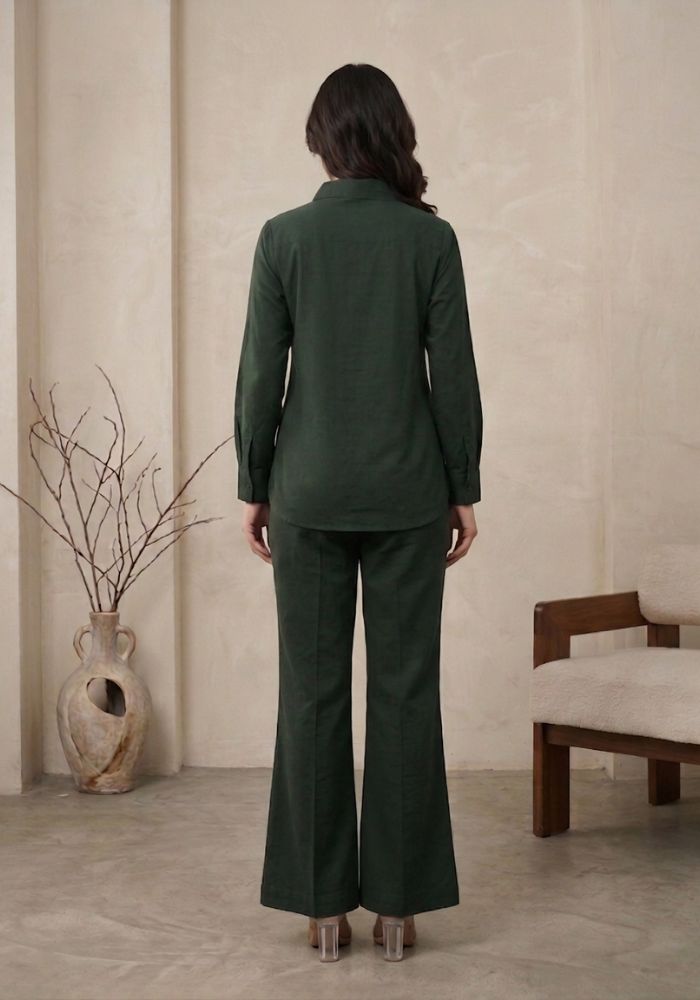 Cotton Shirt & Flared Pant Co-Ord Set for Women