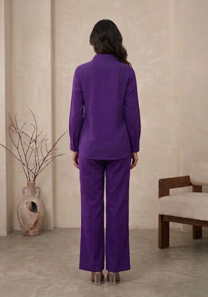 Women’s Cotton Shirt & Flared Pant Co-Ord Set