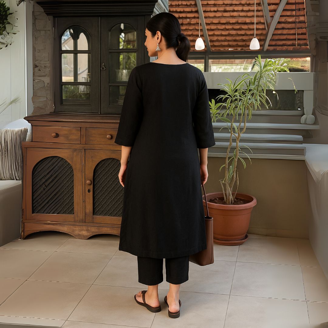 Black Co-ord Set for Ladies