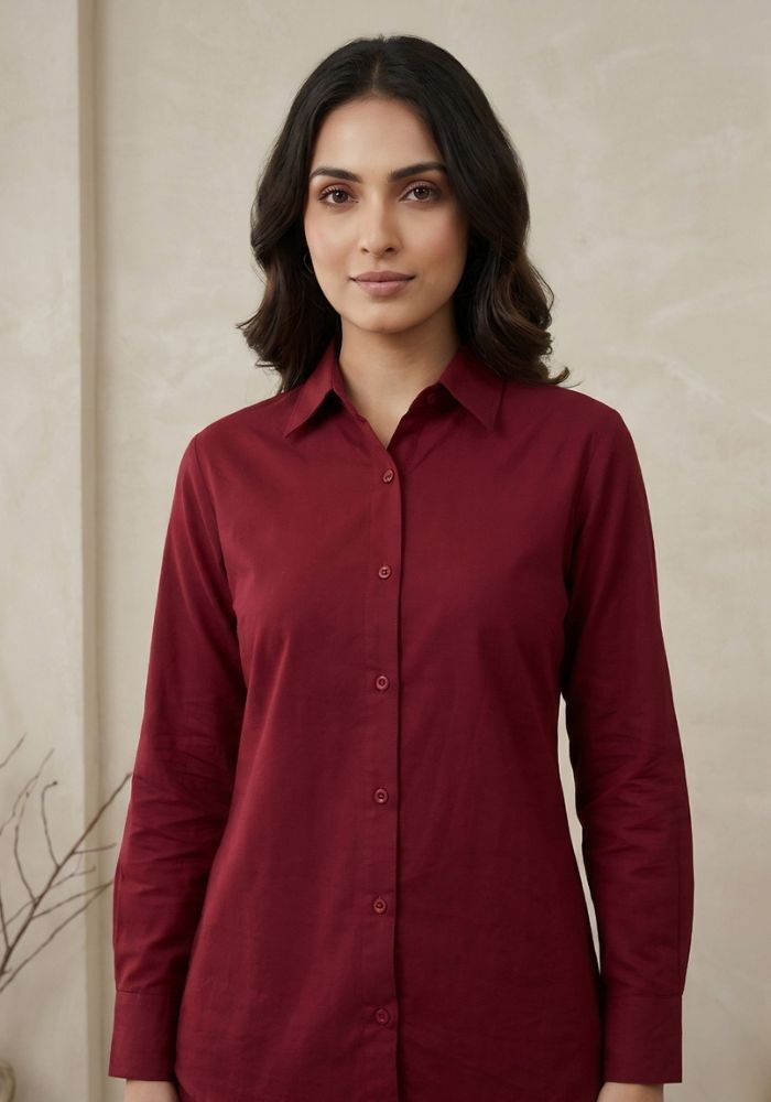 Women’s Cotton Shirt & Flared Pant Co-Ord Set | Premium Smart Casual Wear