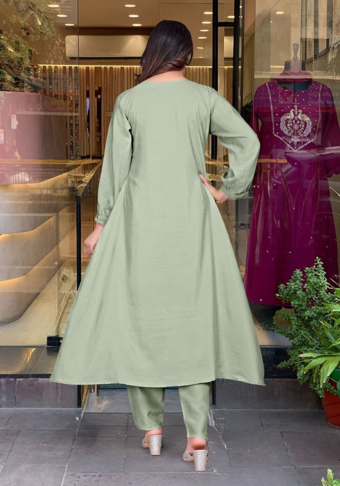 Aathado Noor-E-Mehfil Pastel Kurti With Embroidered Dupatta