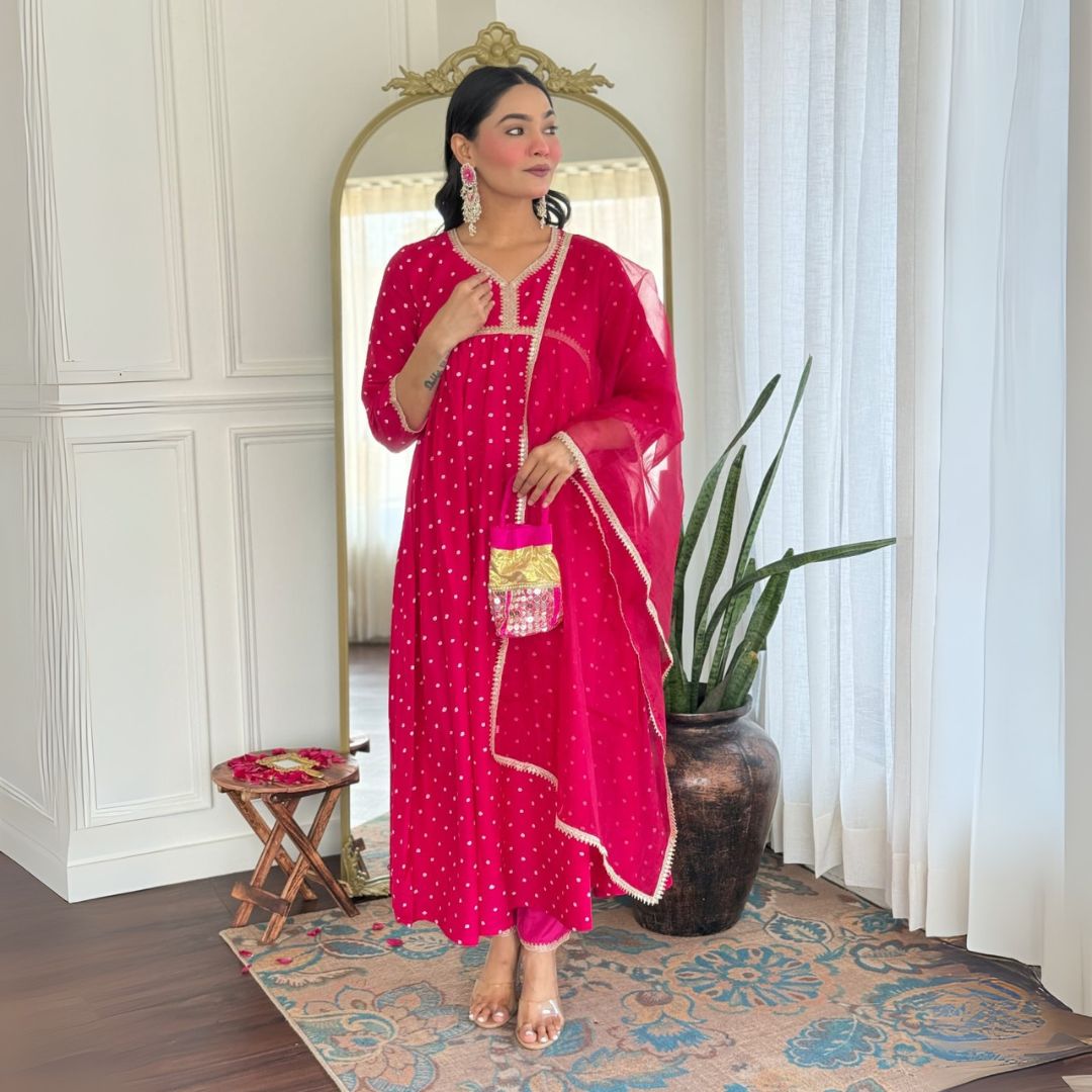 Elegant Pink Muslin Silk Embroidered Suit Set with Organza Dupatta