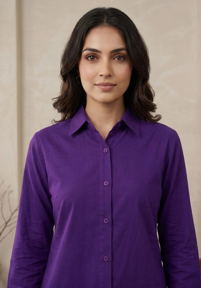 Women’s Cotton Shirt & Flared Pant Co-Ord Set | Premium Smart Casual Outfit