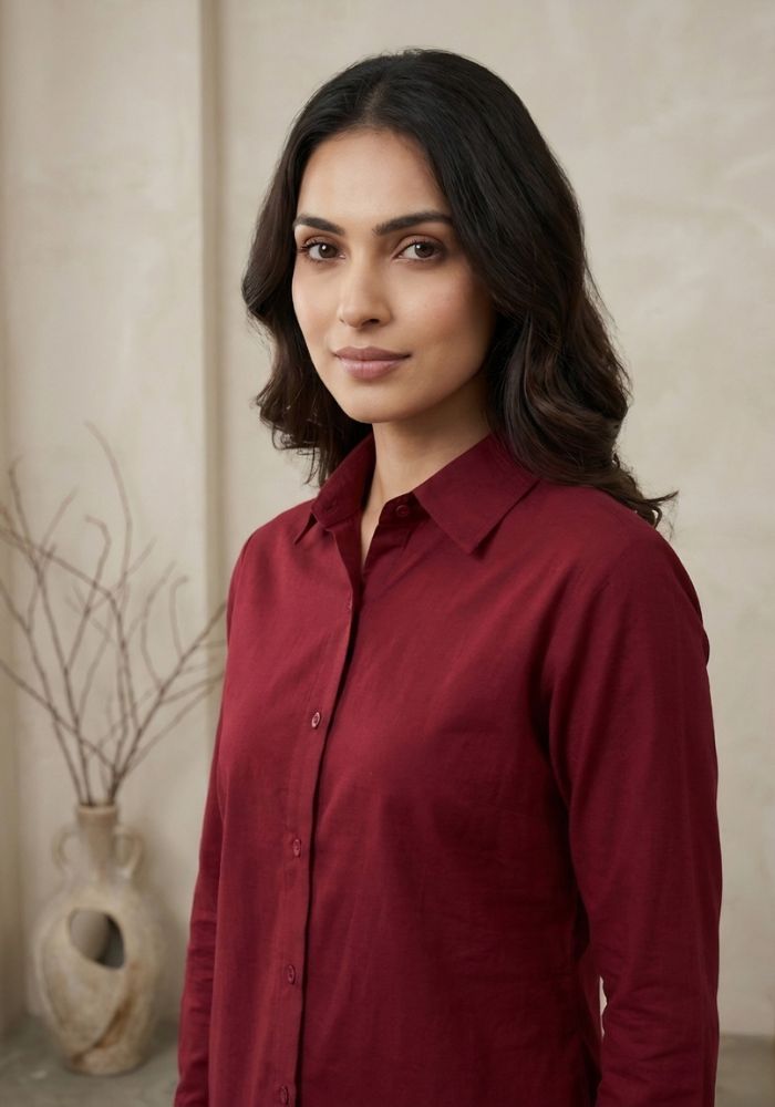 Women’s Cotton Shirt & Flared Pant Co-Ord Set | Premium Smart Casual Wear