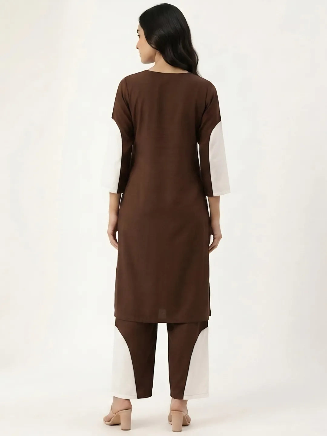 polyester brown co-ord set for women